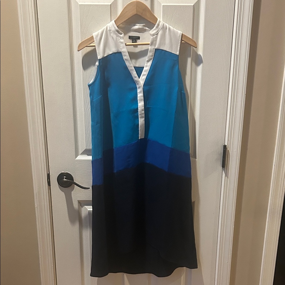 Ann Taylor Blue and White High Low Dress